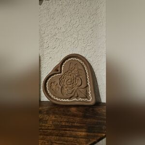 Vintage Clay Cookie Mold Heart
